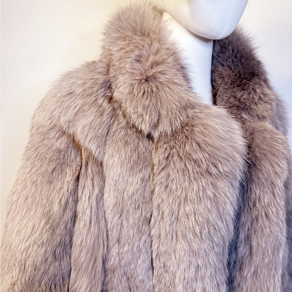 Vintage Cocoa + Grey SAGA Fox Fur Jacket (Japan) - Picture 3 of 12